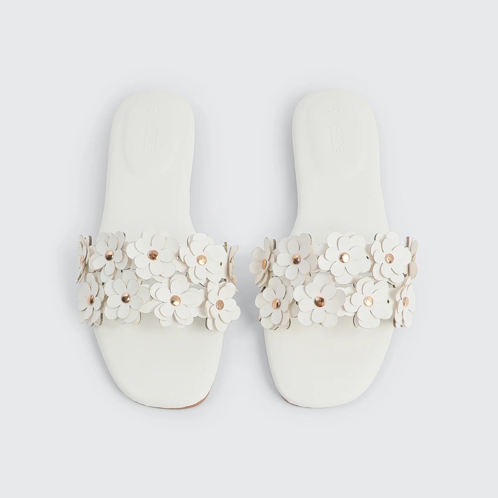 Ardene White Floral Sandals